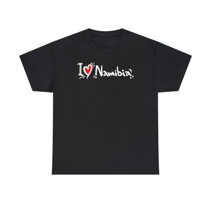 I Love Namibia Unisex Heavy Cotton Tee – Black, 4XL