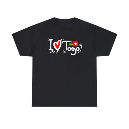 I Love Togo Unisex Heavy Cotton Tee – Black, XL