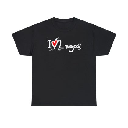 I Love Lagos Unisex Heavy Cotton Tee – Black, L