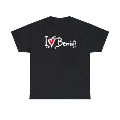 I Love Benin Unisex Heavy Cotton Tee – Black, 5XL