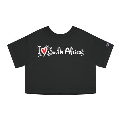 I Love South Africa Champion Women’s Heritage Cropped T-Shirt – Black, XS