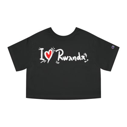 I Love Rwanda Champion Women’s Heritage Cropped T-Shirt – Black, L