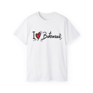 I Love Botswana Unisex Ultra Cotton Tee – White, L
