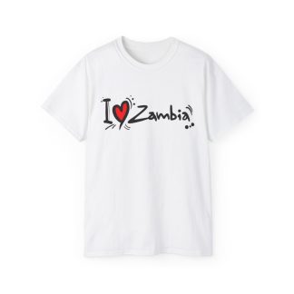 I Love Zambia Unisex Ultra Cotton Tee – White, XL