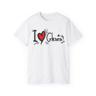 I Love Ghana Unisex Ultra Cotton Tee – White, XL