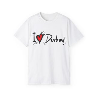 I Love Durban Unisex Ultra Cotton Tee – White, XL