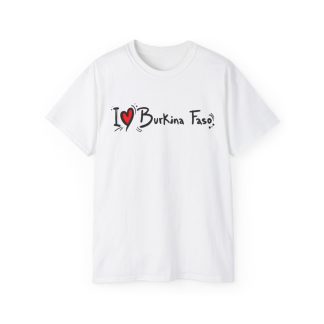 I Love Burkina Faso Unisex Ultra Cotton Tee – White, 3XL