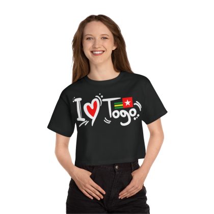 I Love Togo Champion Women's Heritage Cropped T-Shirt - Image 3