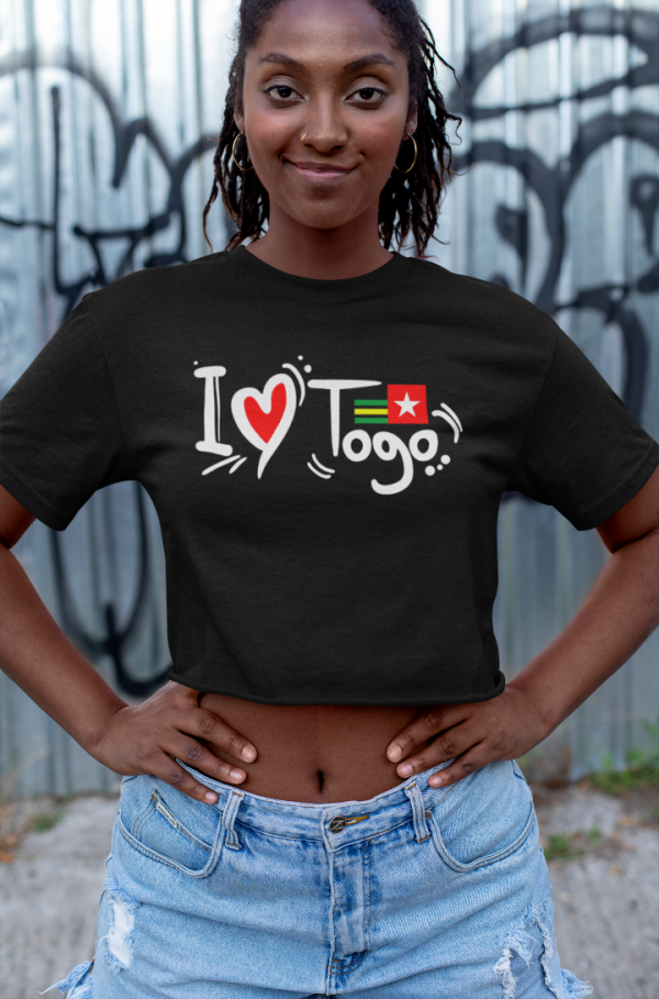 I Love Togo Champion Women's Heritage Cropped T-Shirt