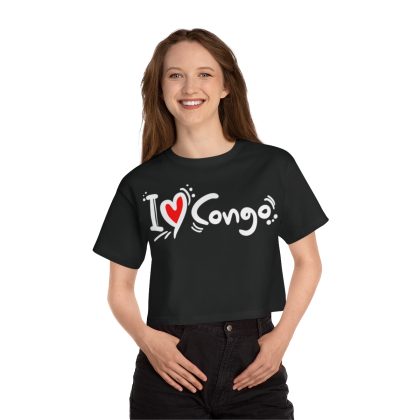 I Love Congo Champion Women's Heritage Cropped T-Shirt - Image 3