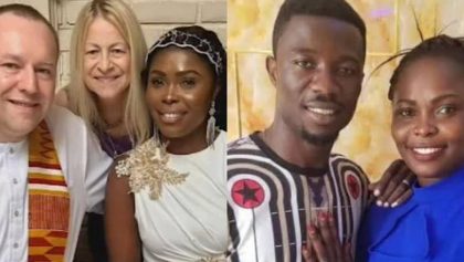 Netizens shocked as Kwaku Manu's ex-wife reportedly marries white man